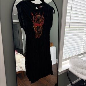 Urban Outfitters Black Mini Dress with Red Graphic